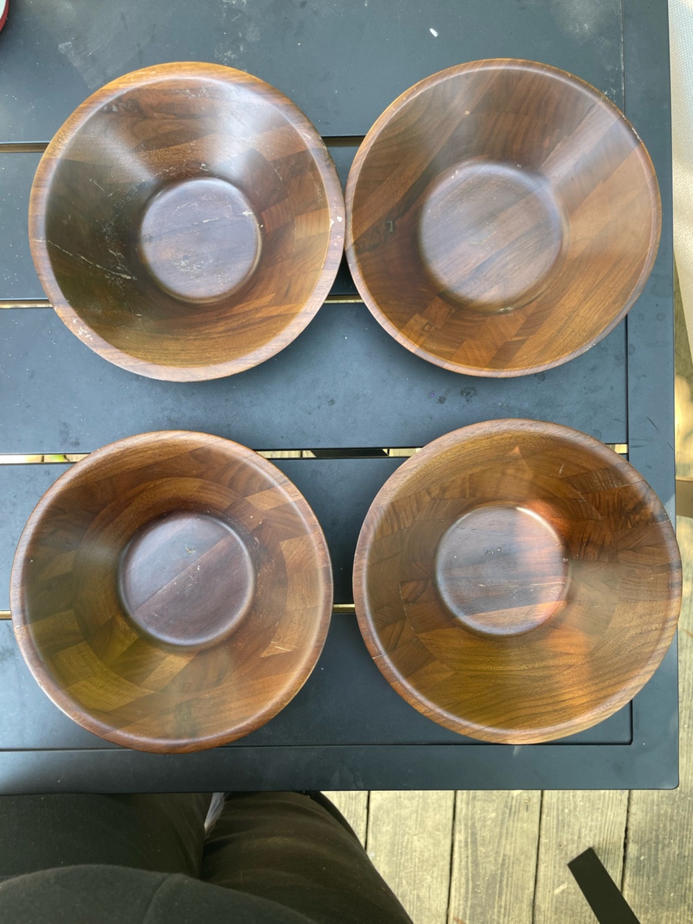 Set of 4 The Original Walnut Bowl Factory Store Walnut salad Bowls